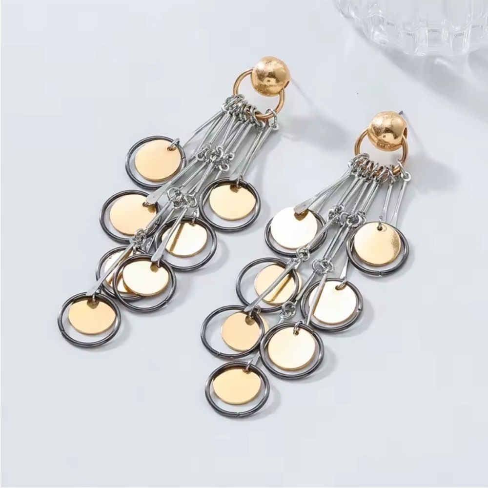 Atelier Gilded Disc Chandelier Earrings